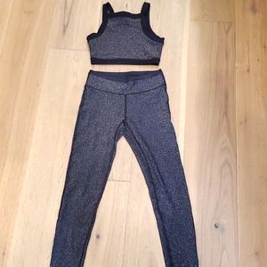 Aerie Black Sparkly legging set